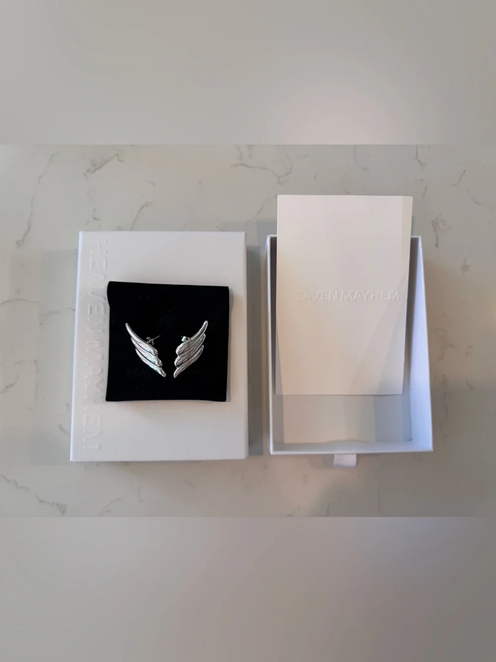 Heaven Mayhem Sterling Silver Wing Earring